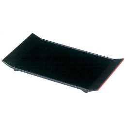 300-8 9寸朝倉盛皿 黒渕朱